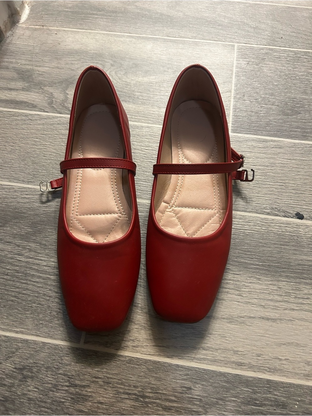 Classic Red Mary Jane Flats for Women
